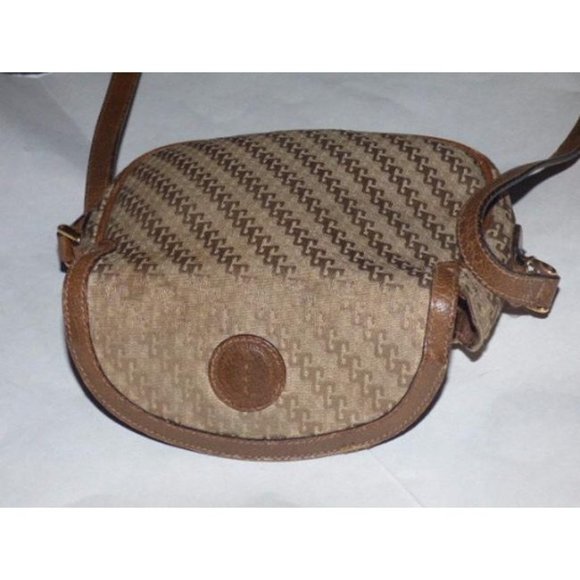 Gucci Vintage Dark Khaki Crossbody Envelope Top Square G Logo Print Canvas - Picture 2 of 5